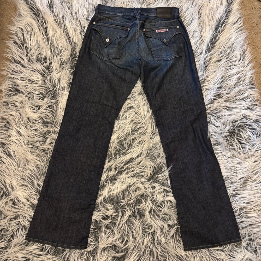 Hudson Jeans Mens 32 Bootcut Indigo Dark Wash Black Denim Flap Pocket M610DHA